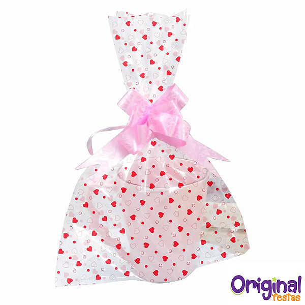 SAQUINHO LEMBRANCINHA CORACAO VERMELHO