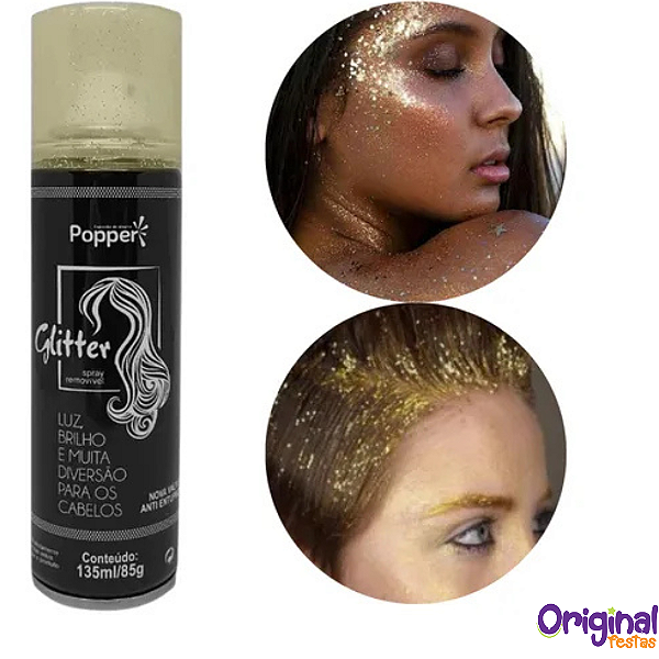 SPRAY GLITTER CABELO DOURADO