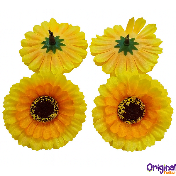 ENFEITE FLOR GIRASSOL KIT C/10