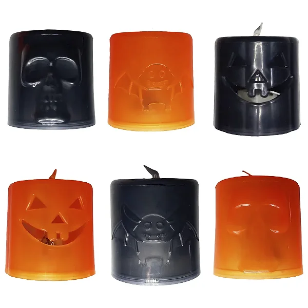 VELA LED PRETO / LARANJA HALLOWEEN