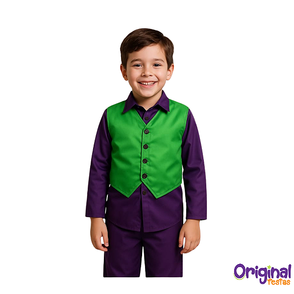 FANTASIA CORINGA PALHAÇO ROXO