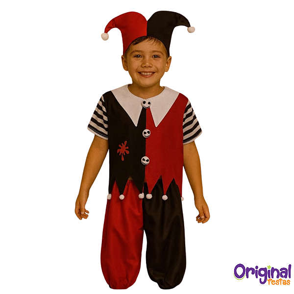 FANTASIA PALHAÇO COM CHAPEU INFANTIL