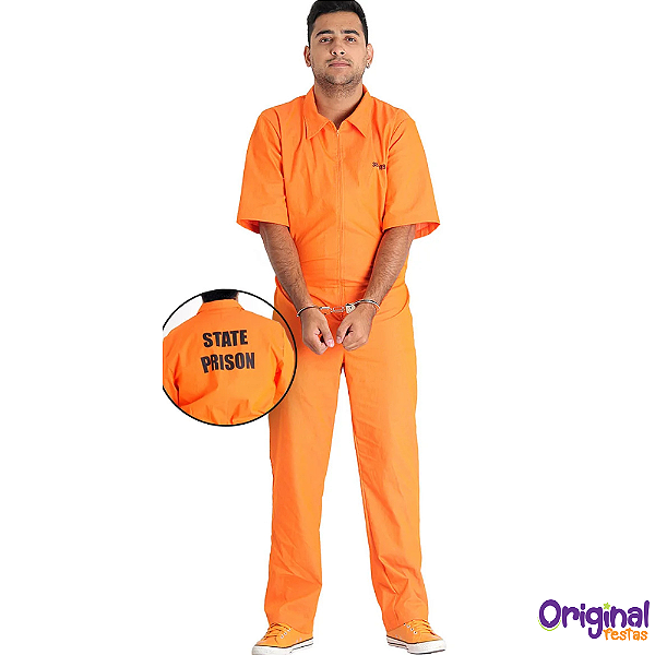 FANTASIA DETENTO LARANJA ADULTO