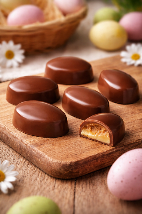 Forma BWB Especial Tradicional – Molde para Bombom de Ovo de Páscoa Liso (6 Cavidades)