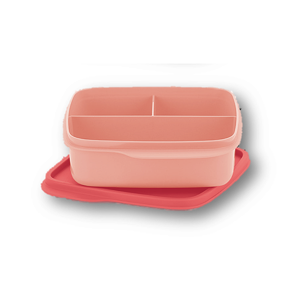 Tupperware Basic Line com Divisória 550ml Rosa Chá