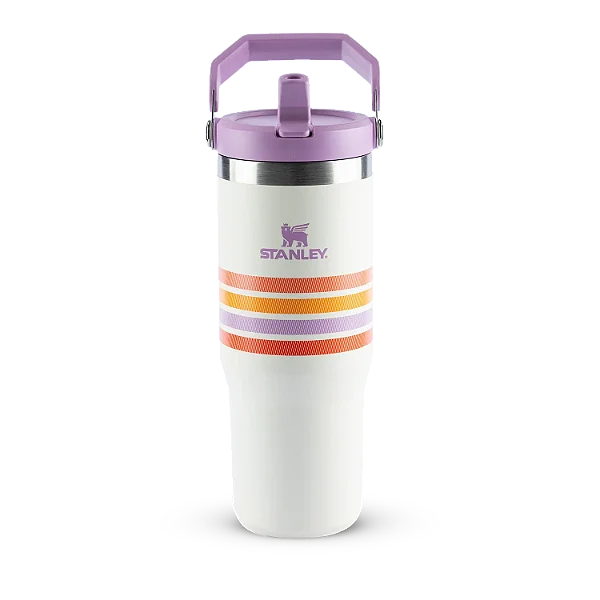 Stanley Tumbler Térmico Flip Straw Crem Lilac Stripes 887ml