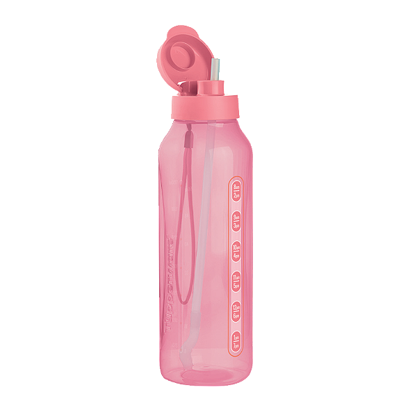 Tupperware Garrafa Aquavibe com Canudo 1,2L Rosa Quartzo