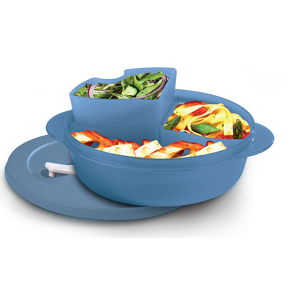 Tupperware Tigela Cristalwave com Divisórias 900ml Azul