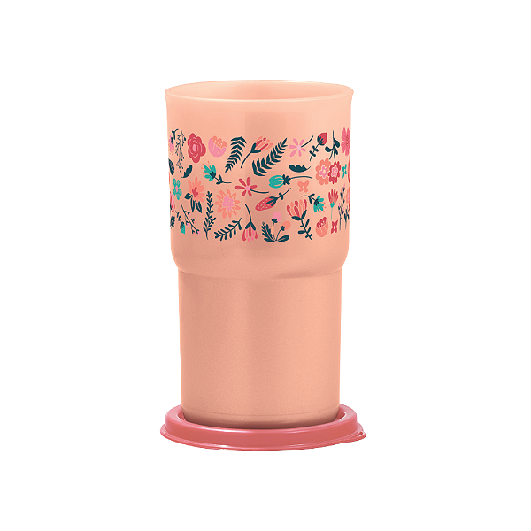 Tupperware Copo Colors Rosa Mini Flores 350ml