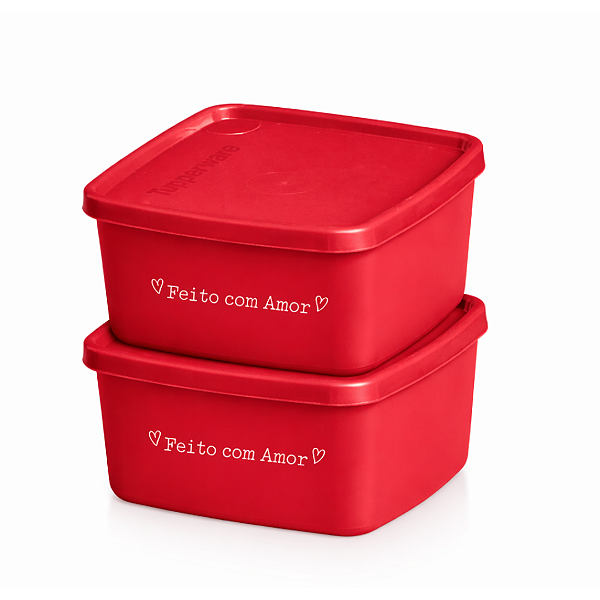 Tupperware Jeitosinho 400ml Feito com amor - Kit com 2