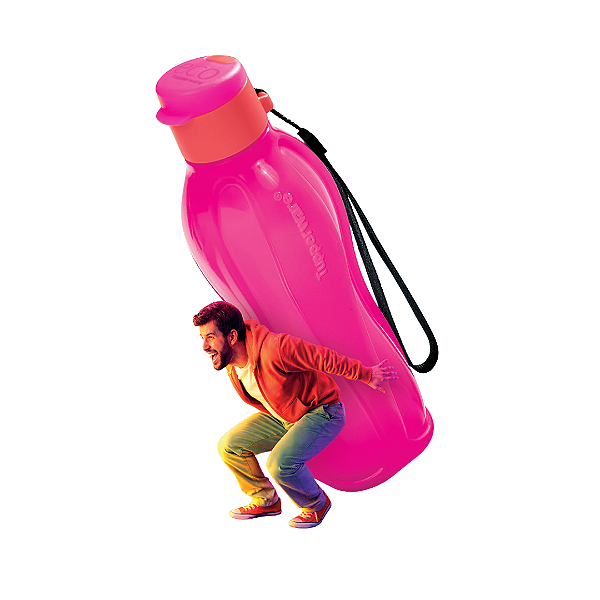Tupperware Garrafa Eco Tupper 500ml Rosa Fluo