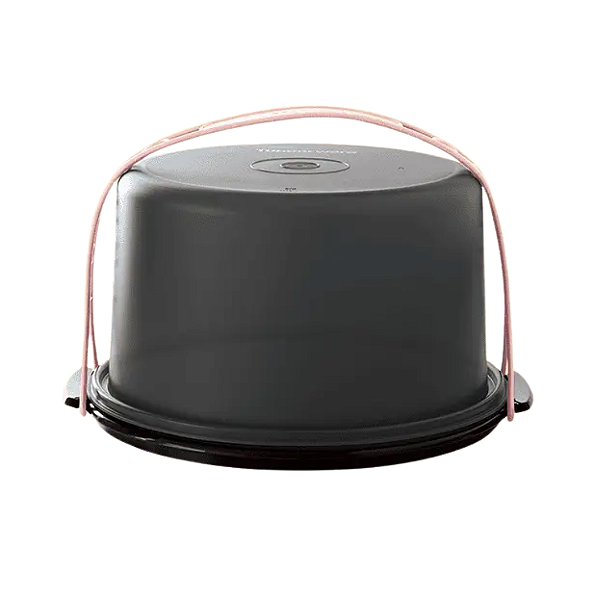 Tupperware Big Cake Redonda Preto Rosa