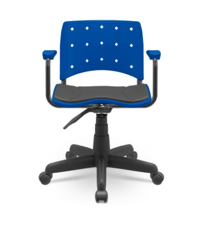 Cadeira Ergoplax Secretaria Giratoria Com Almofada Com Braco Azul