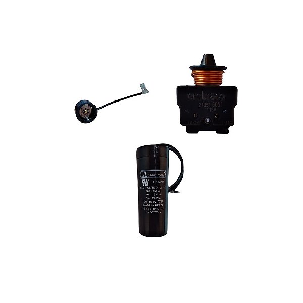 Rele + Protetor + Capacitor Embraco   1/3 A 1/3+ 110v