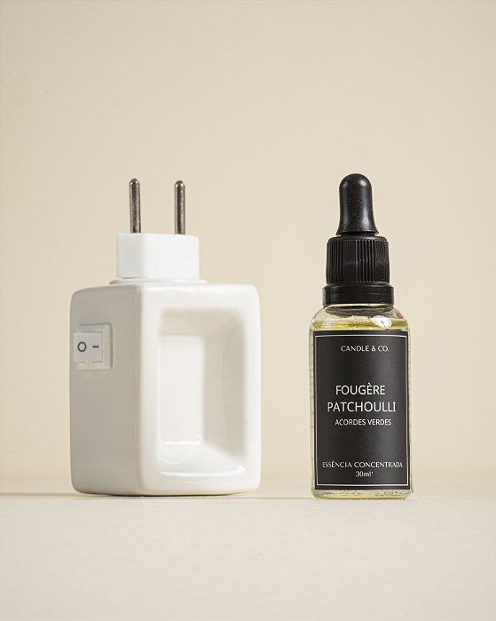 Kit Difusor Eletrico e Essência Concentrada Fougère + Acordes Verdes e Patchoulli 30ml