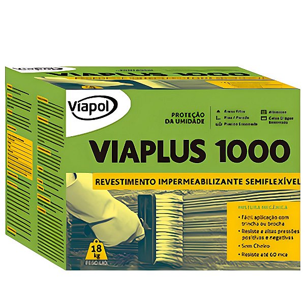Argamassa Polimérica Viaplus 1000 - 18Kg - Viapol Impermeabilizantes