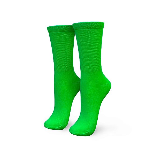 Meia Esportiva Poliamida Cano Longo Verde Limão