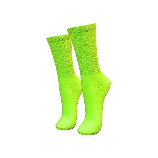 Meia Esportiva Poliamida Cano Longo Amarelo Neon