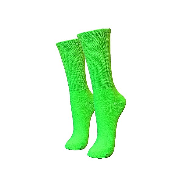 Meia Esportiva Poliamida Cano Longo Verde Fluorescente