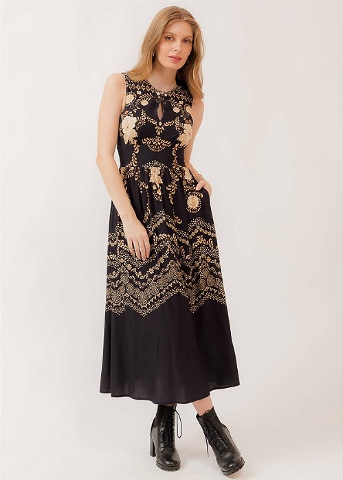 VESTIDO SUPER MIDI A DANÇA DOS REINOS