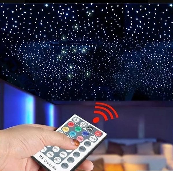 Kit Céu JF Fibra Ótica Iluminação para efeito estrelado 100 pontos rgb