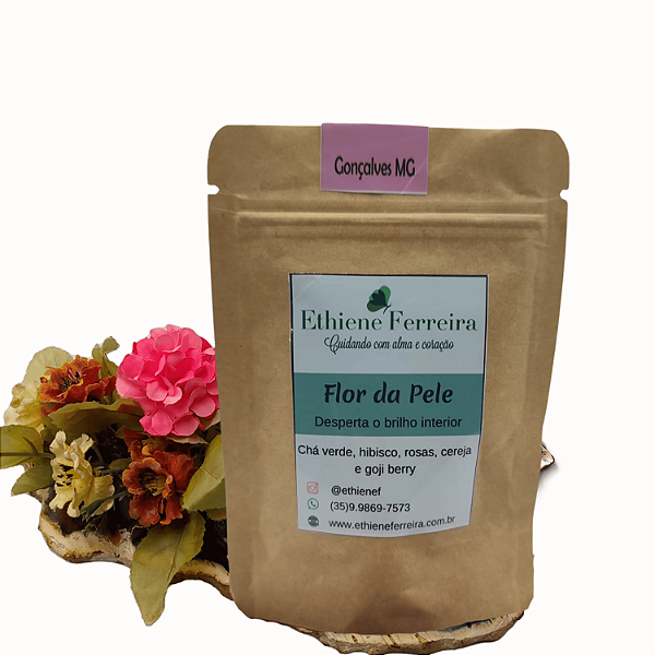 Flor da Pele – Chá de Rosas, Cereja e Goji Berry para autoestima e vitalidade