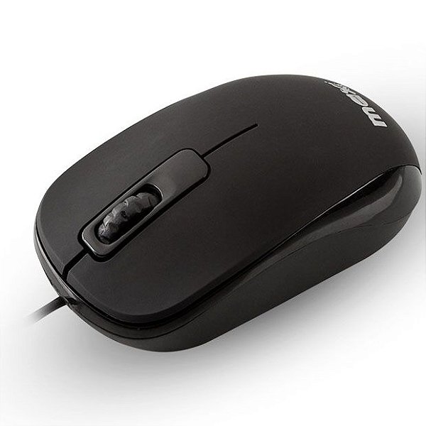 Mouse USB Óptico Rubber MaxPrint com Fio Preto 1000 Dpi