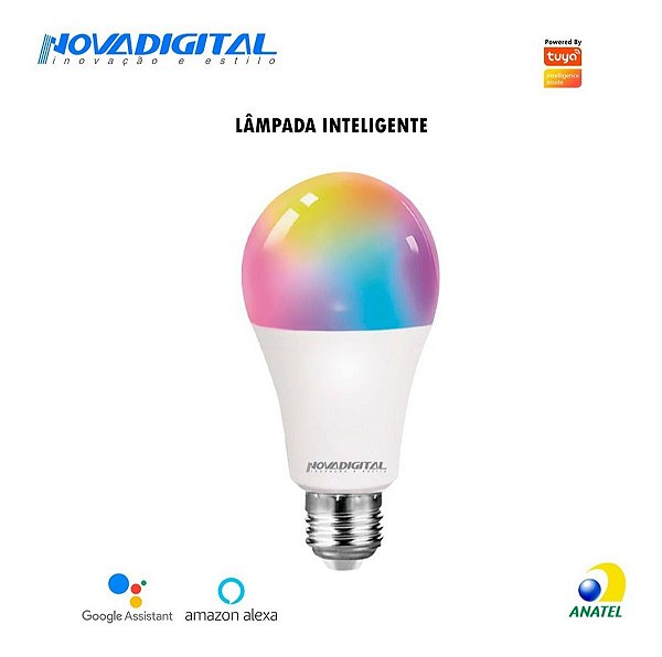 Lâmpada Inteligente LED RGB NovaDigital Wi-Fi Dimerizável - Outlet Bragante