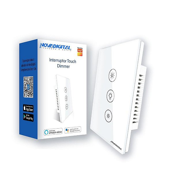 Interruptor Touch Dimmer Inteligente Wi-Fi RF433 Tuya Alexa - Outlet  Bragante