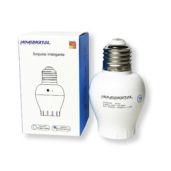Soquete Inteligente Wifi RF433 Lâmpada E27 Tuya Alexa Google