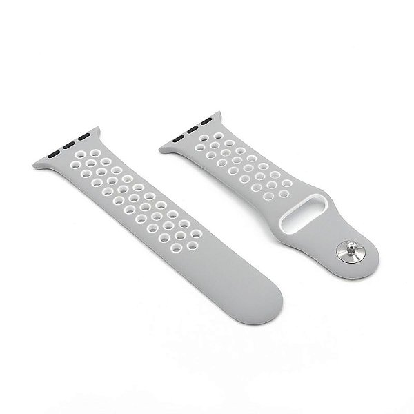 Pulseira Esportiva Silicone Cinza p/ Apple Watch Sport 38/40
