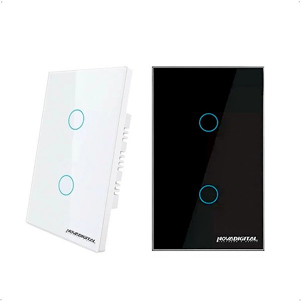 Tela de vidro para interruptor inteligente 2 Botões