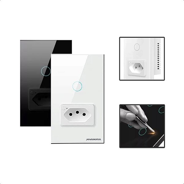 Interruptor Zigbee Intelig Touch 1 Botão Tomada 4x2