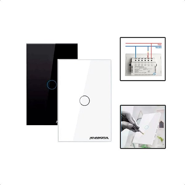Interruptor Zigbee Touch 1 Botão Inteligente 4x2