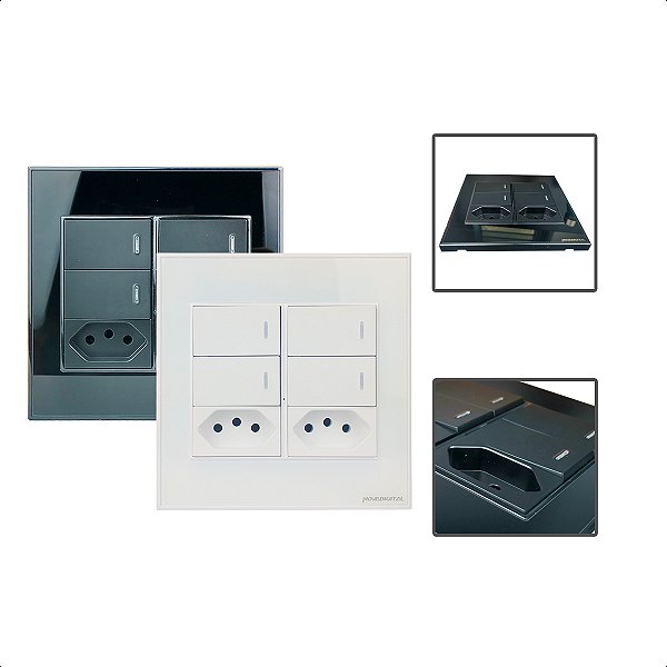 Interruptor Inteligente Zigbee 4 Botões Tomadas 4x4