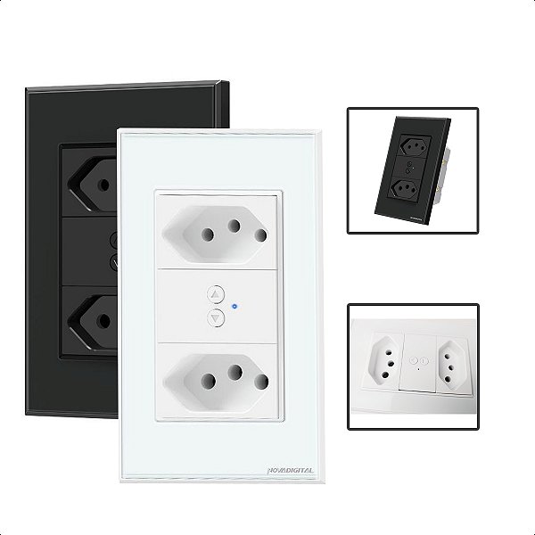 Tomada Dupla Inteligente Zigbee 10A/20A Automação