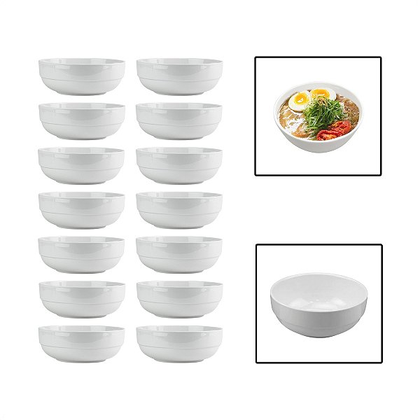 Kit 14 Tigelas Bowl 500ml Melamina Cumbuca Caldo Sopa Salada