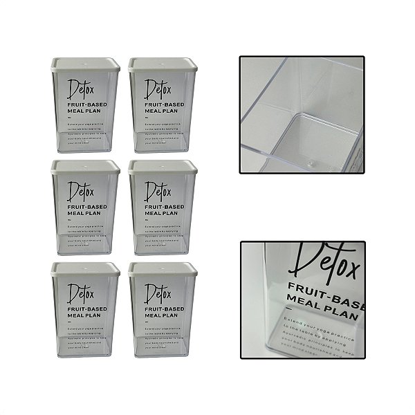 Kit 6 Potes Herméticos Organizadores Alimentos Sabão 810ml