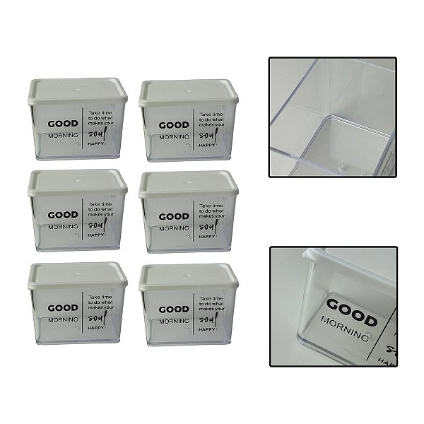 Kit 8 Potes Herméticos Organizadores Alimentos Sabão 370ml