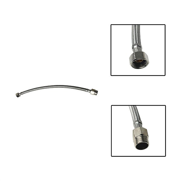 Engate Torneira Flexível Malha Aço Inox 60cm