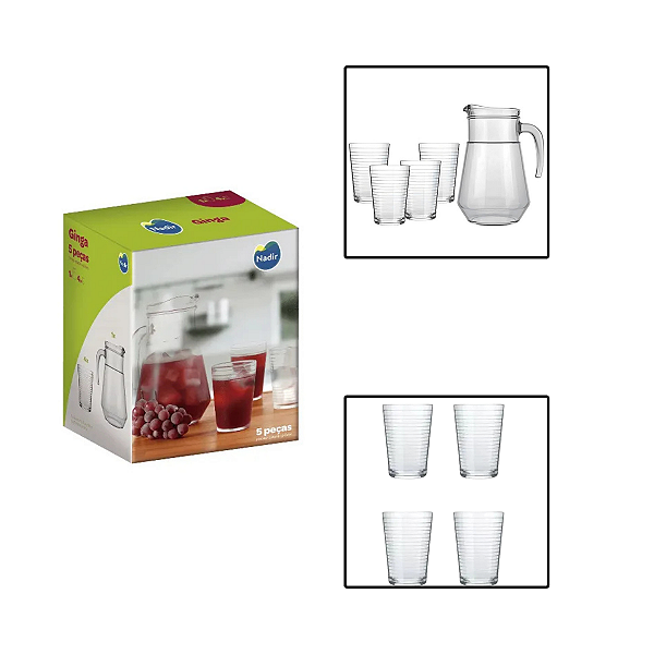Conjunto Jarra e Copos Ginga 5 Peças
