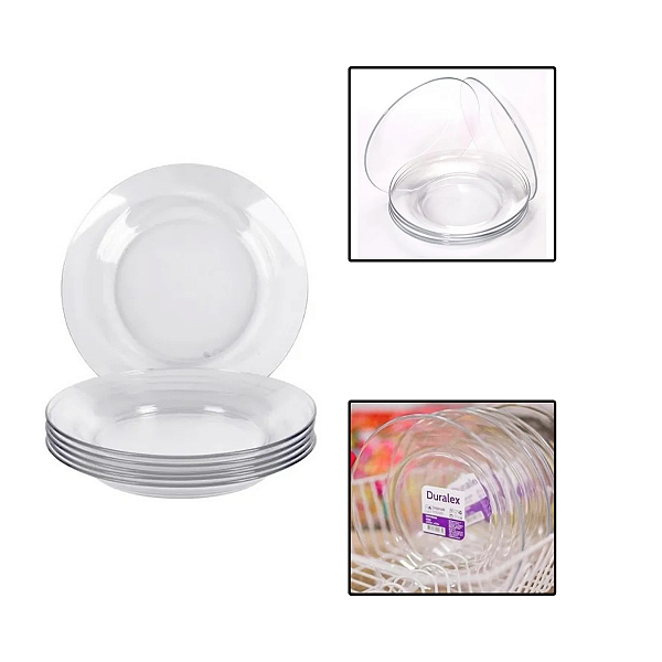 Kit 6 Pratos Fundo Duralex Astral