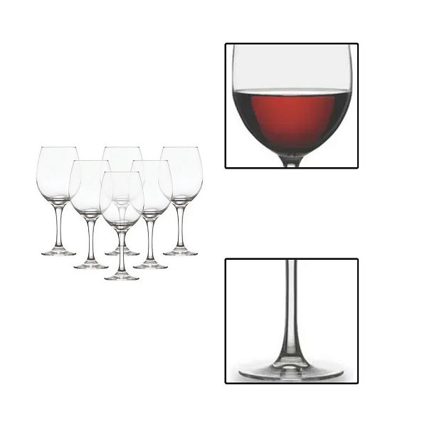 Jogo de Taças de Vinho Barone 385ml 6 Unidades