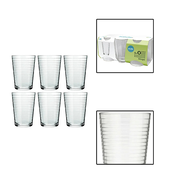 Jogo de 6 Copos Ginga 265ml