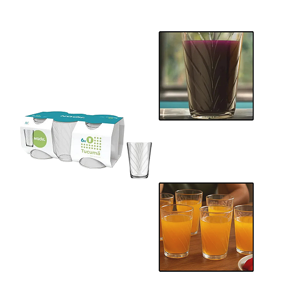 Jogo de 6 Copos Tucuma 190ml