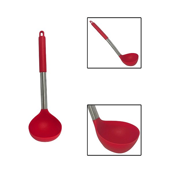 Concha Silicone Inox Vermelho Linha Facile