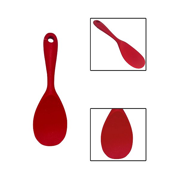 Colher Servir Silicone Vermelho