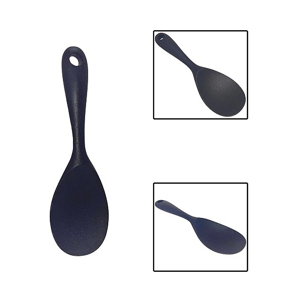 Colher Servir Silicone Preto