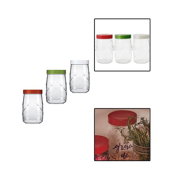 Pote de Vidro Maracatu 1,2L C/ Tampa Cor Sortida