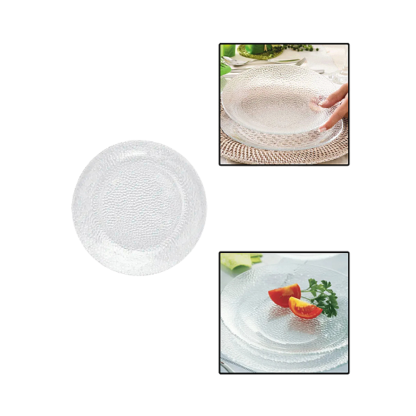 Prato de Vidro Acqua Fundo 22,4cm